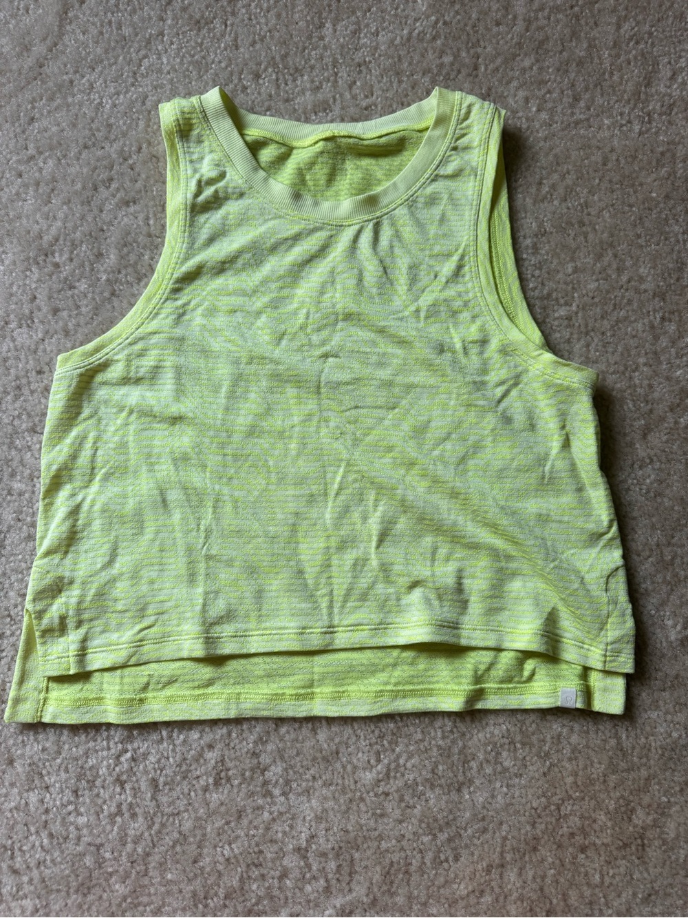 lululemon athletica Neon Yellow Cropped Tank